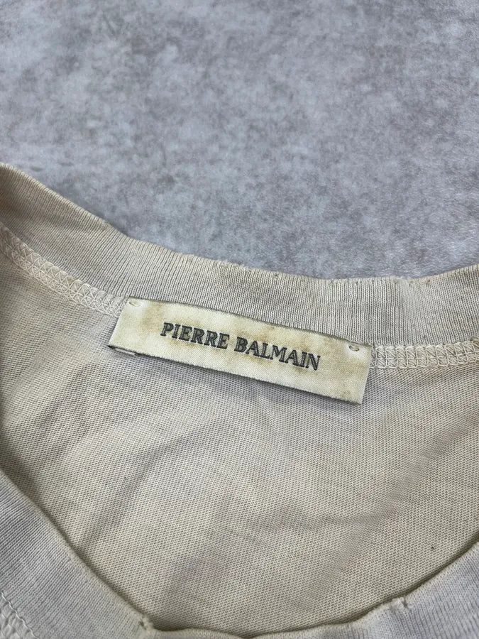 SS2012 Pierre Balmain Rock Cathedral Grey T-Shirt qaxQERZ 9