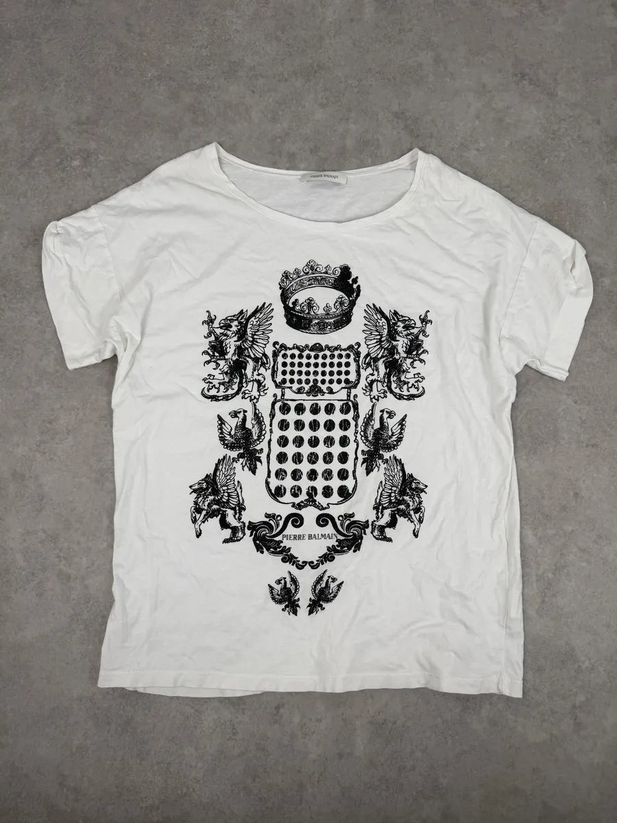 SS2012 Pierre Balmain Royal King White T-Shirt FBiSqxG 2