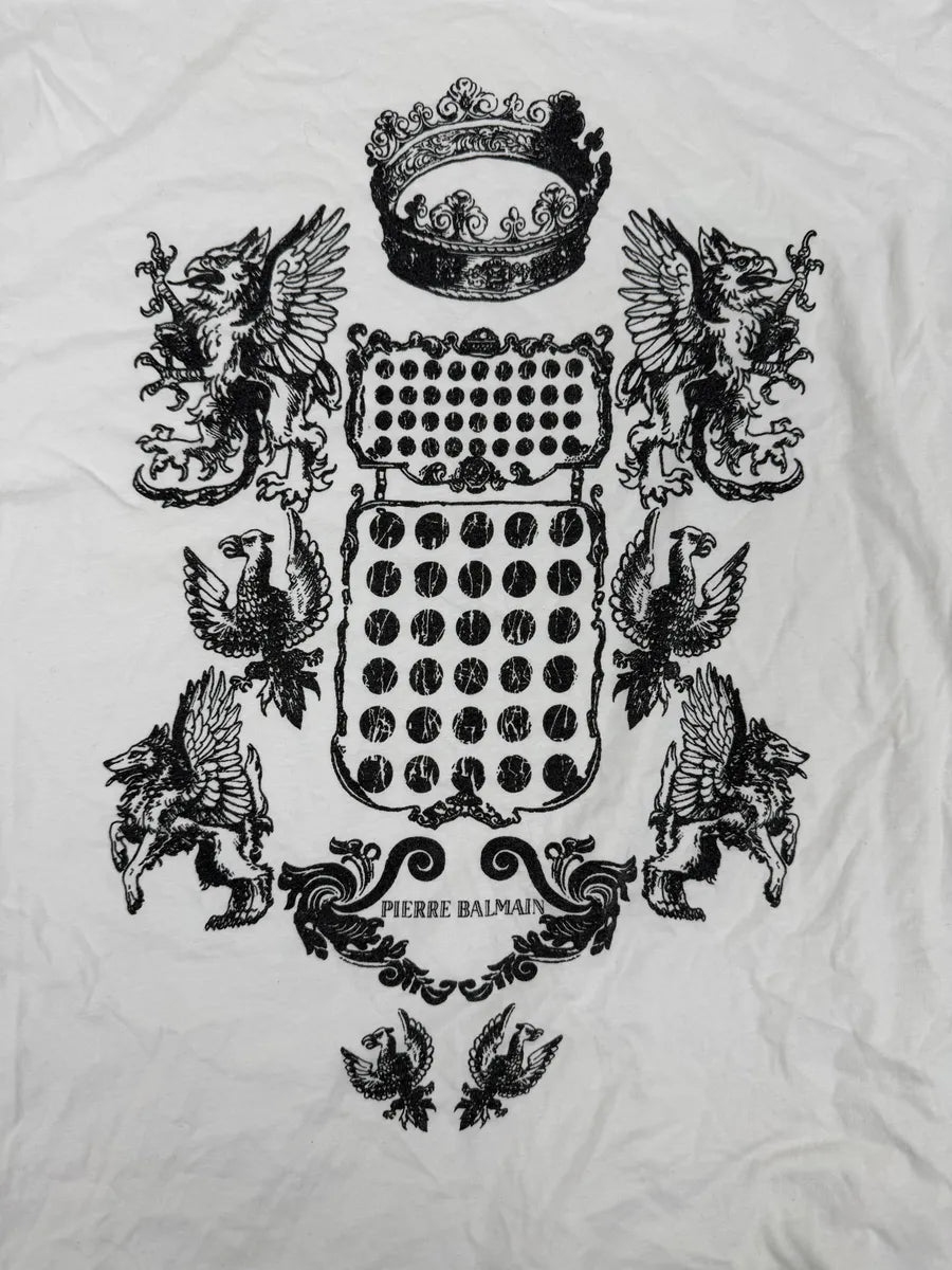 SS2012 Pierre Balmain Royal King White T-Shirt FBiSqxG 5