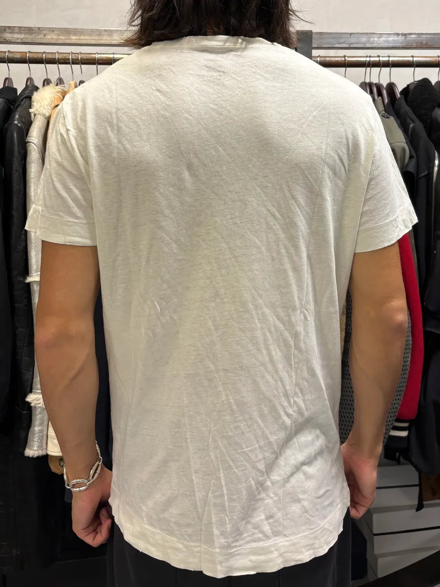 SS2012 Pierre Balmain White & Grey Zebra Striped Savage T-Shirt pSakHNG 2