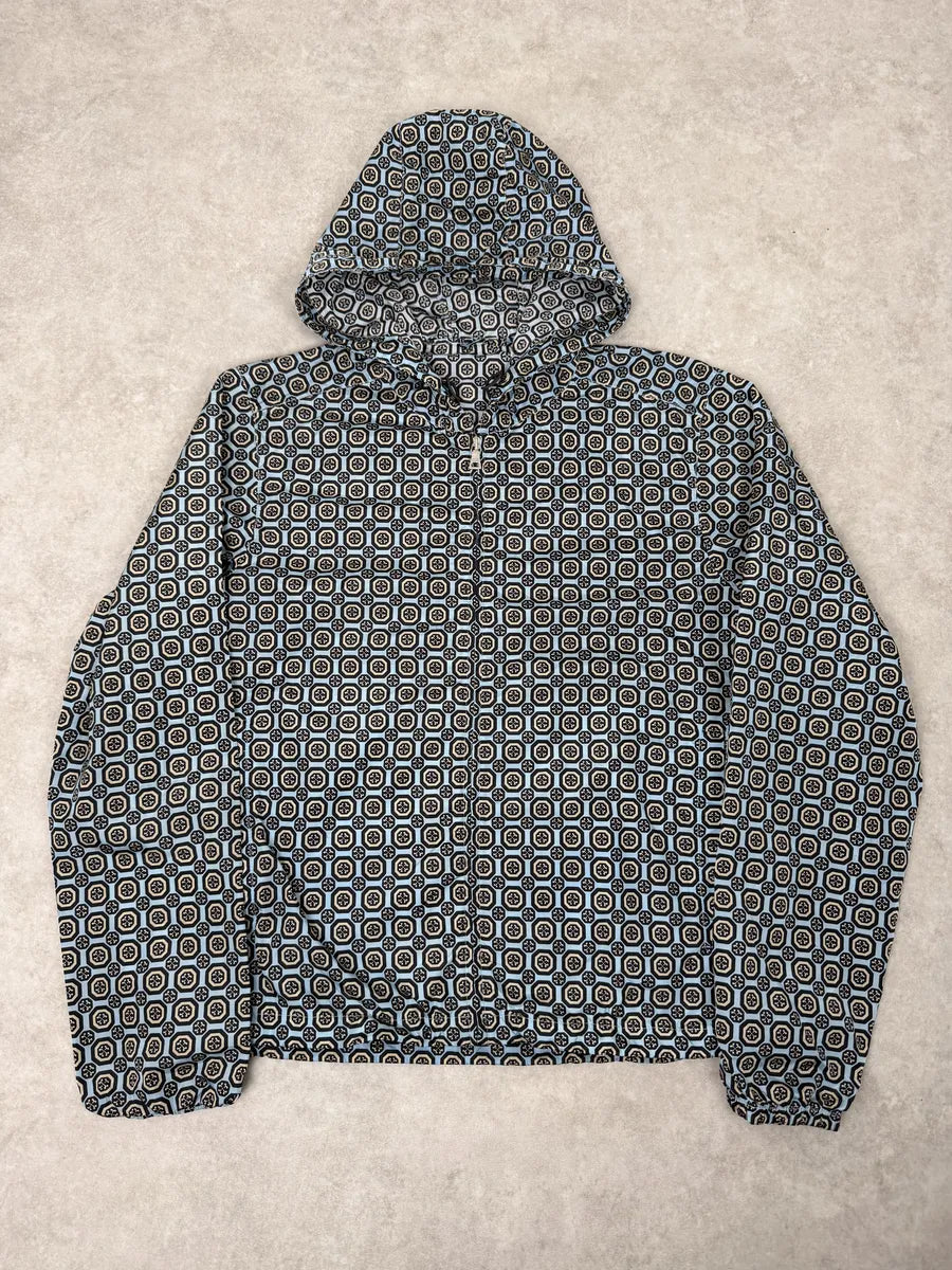 SS2012 Prada Blue Light Mozaic Windbreaker Hooded Jacket SVDwBKA 0