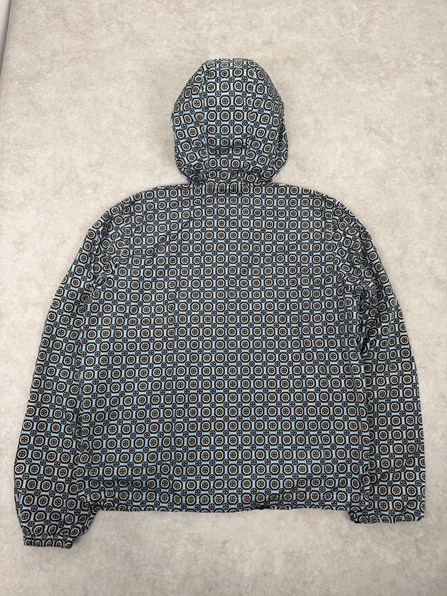 SS2012 Prada Blue Light Mozaic Windbreaker Hooded Jacket SVDwBKA 1