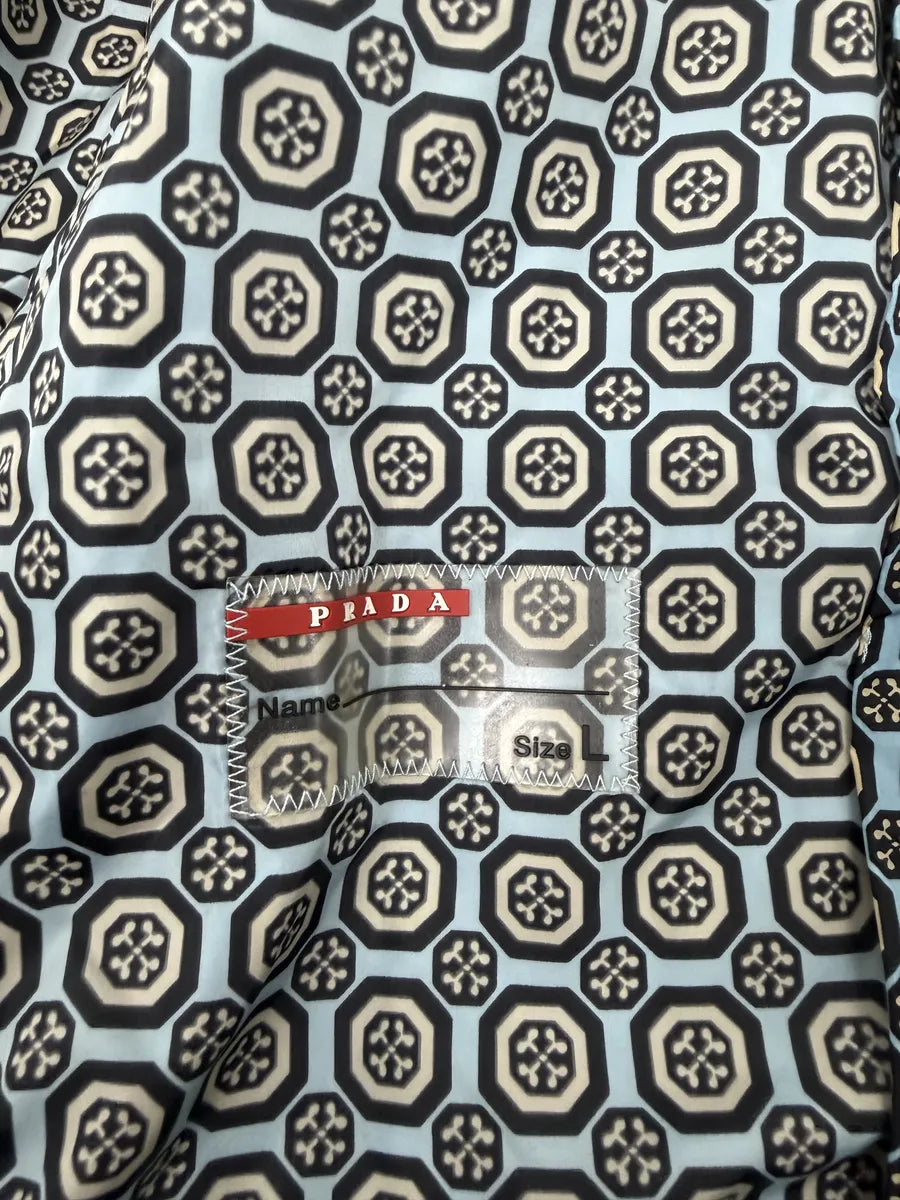 SS2012 Prada Blue Light Mozaic Windbreaker Hooded Jacket SVDwBKA 13