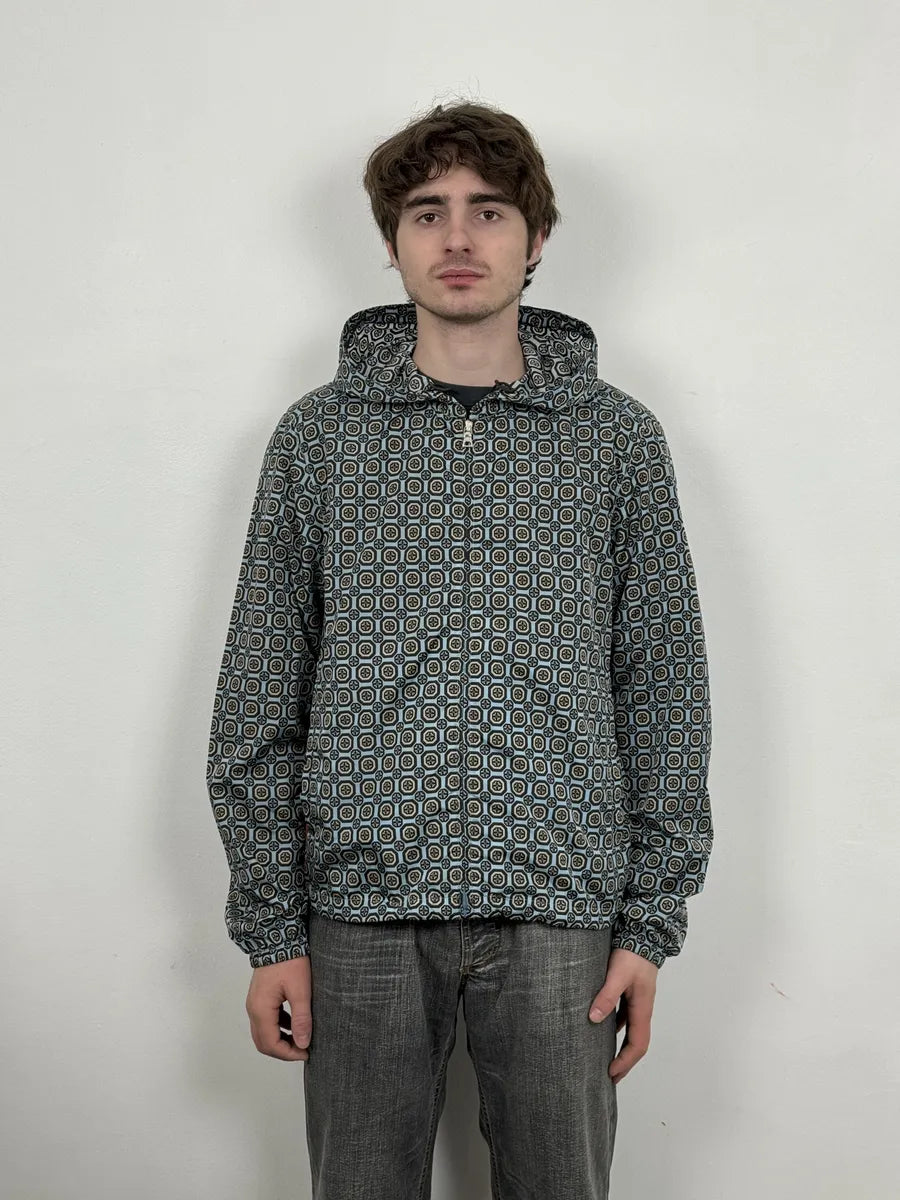 SS2012 Prada Blue Light Mozaic Windbreaker Hooded Jacket SVDwBKA 3