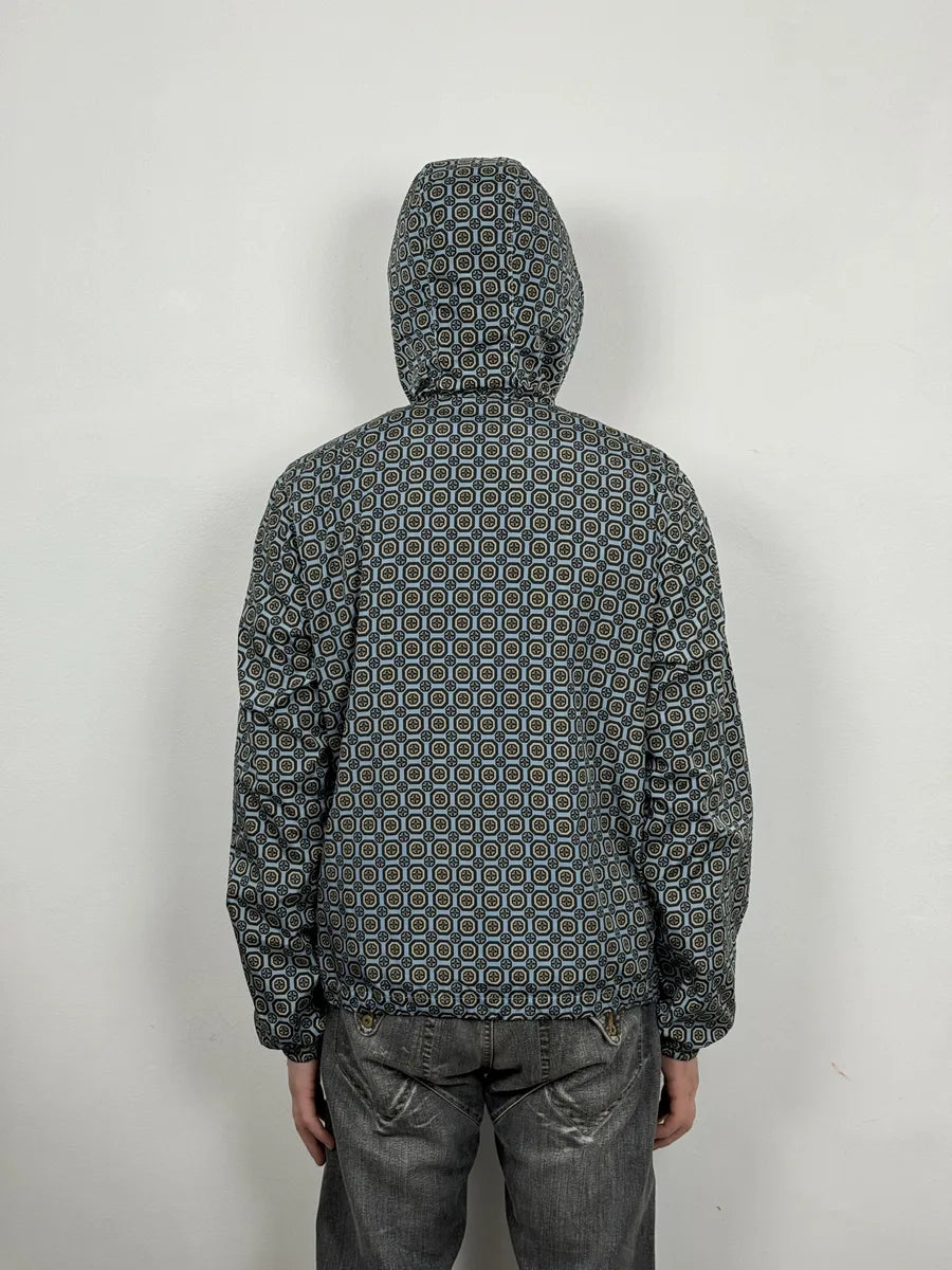 SS2012 Prada Blue Light Mozaic Windbreaker Hooded Jacket SVDwBKA 4