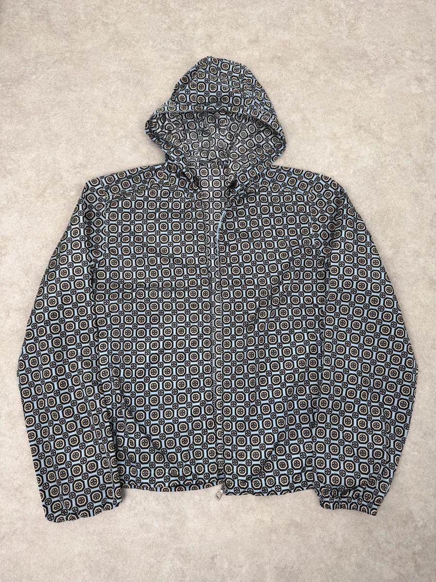 SS2012 Prada Blue Light Mozaic Windbreaker Hooded Jacket SVDwBKA 6