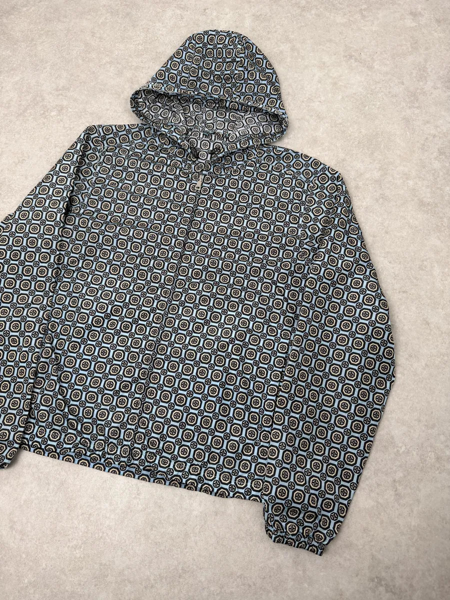 SS2012 Prada Blue Light Mozaic Windbreaker Hooded Jacket SVDwBKA 7