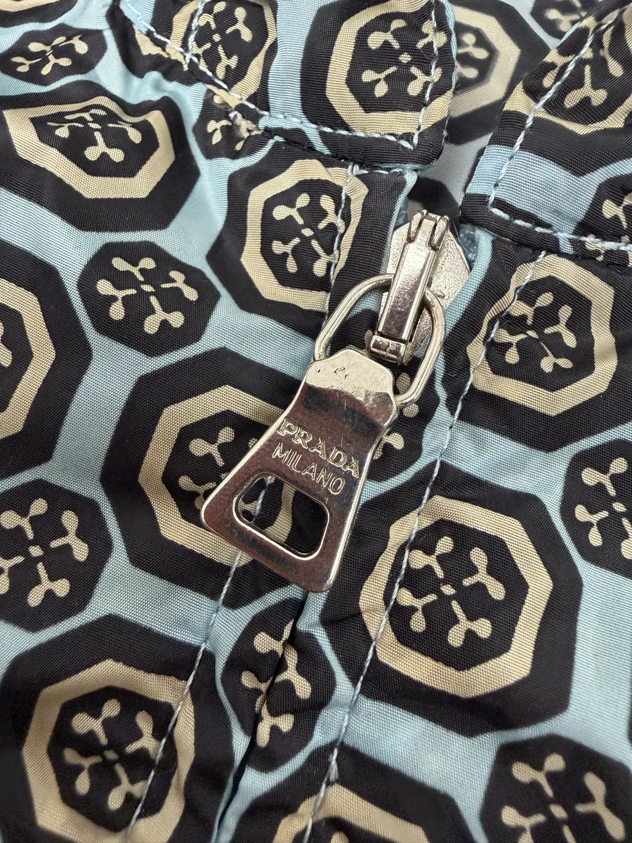 SS2012 Prada Blue Light Mozaic Windbreaker Hooded Jacket SVDwBKA 9