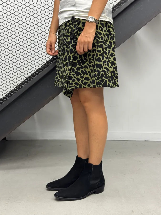 SS2012 Prada Green & Black Leopard Skirt fQrYHww 1
