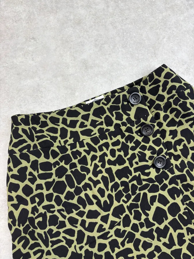 SS2012 Prada Green & Black Leopard Skirt fQrYHww 5