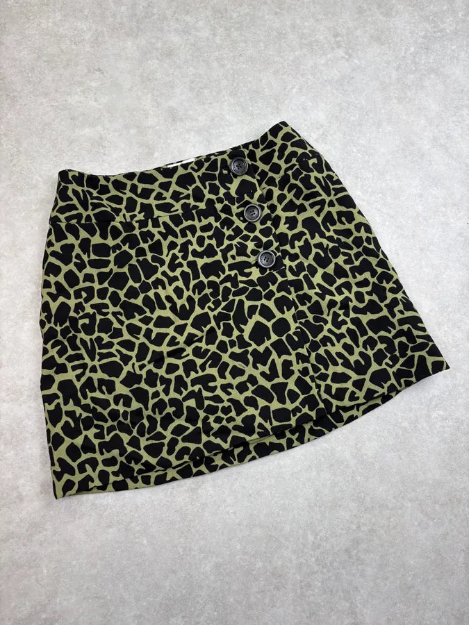 SS2012 Prada Green & Black Leopard Skirt fQrYHww 4