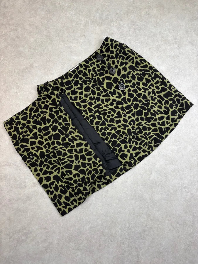 SS2012 Prada Green & Black Leopard Skirt fQrYHww 7