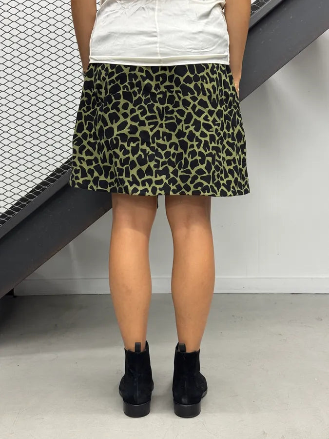 SS2012 Prada Green & Black Leopard Skirt fQrYHww 2