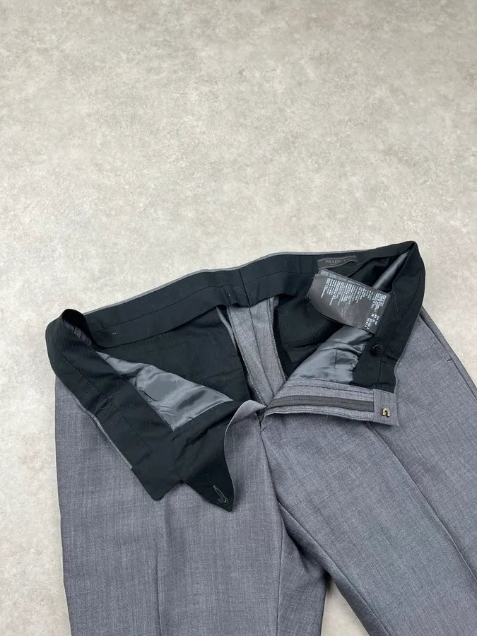 SS2012 Prada Grey Wool Dress Regular Pants SFhTvOF 7