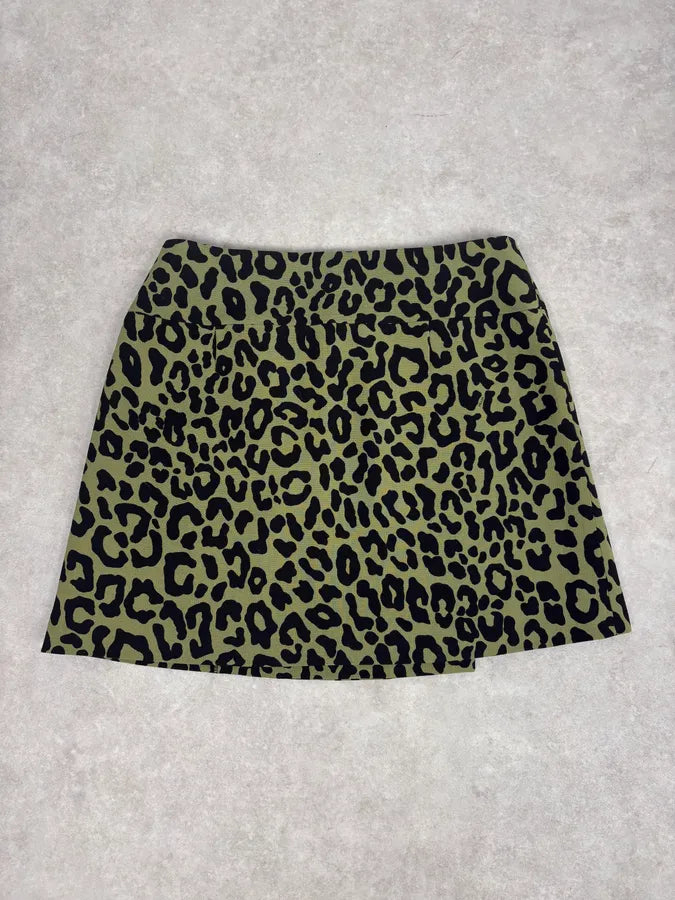 SS2012 Prada Green & Black Leopard Skirt oWsMqYy 6