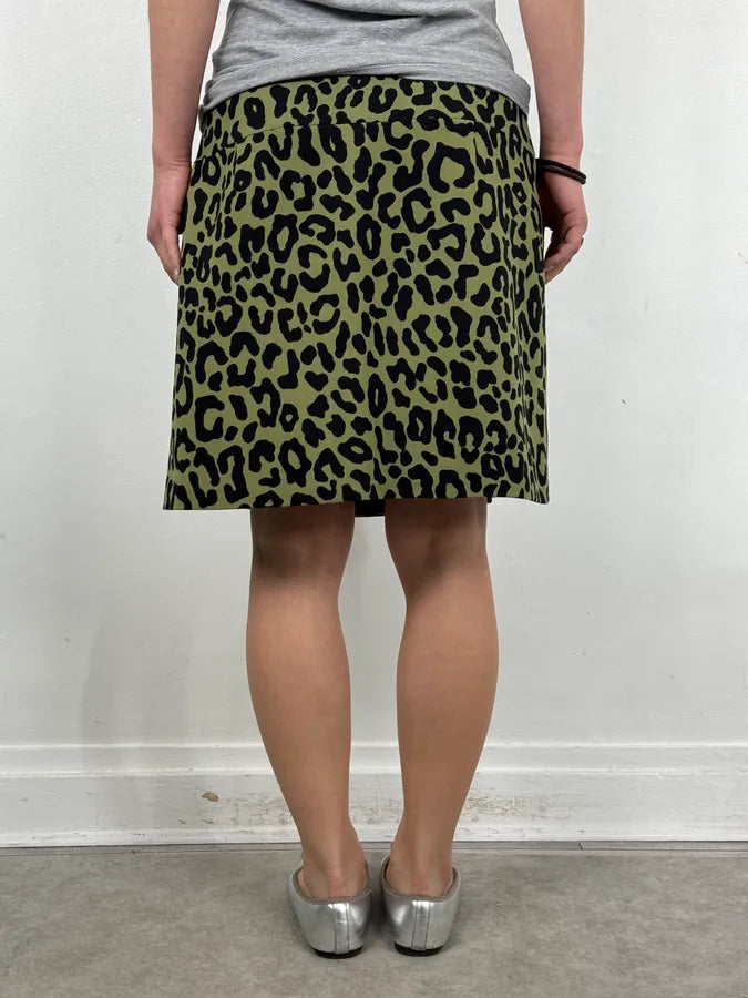 SS2012 Prada Green & Black Leopard Skirt oWsMqYy 3