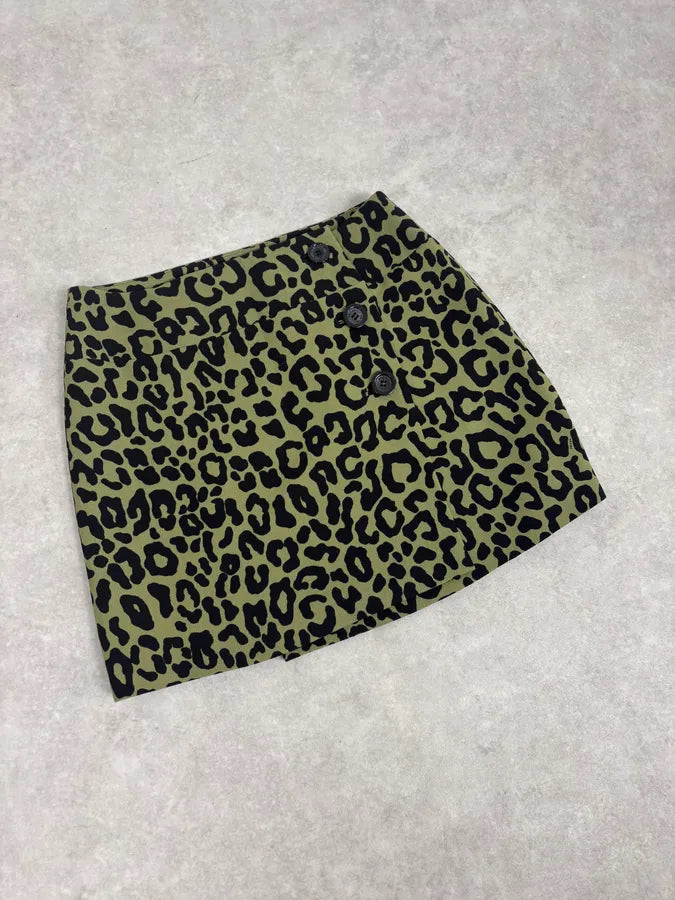 SS2012 Prada Green & Black Leopard Skirt oWsMqYy 4