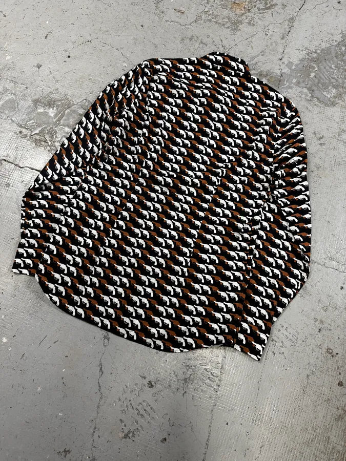 SS2012 Prada Multi Gun White & Brown Shirt YadWTge 5