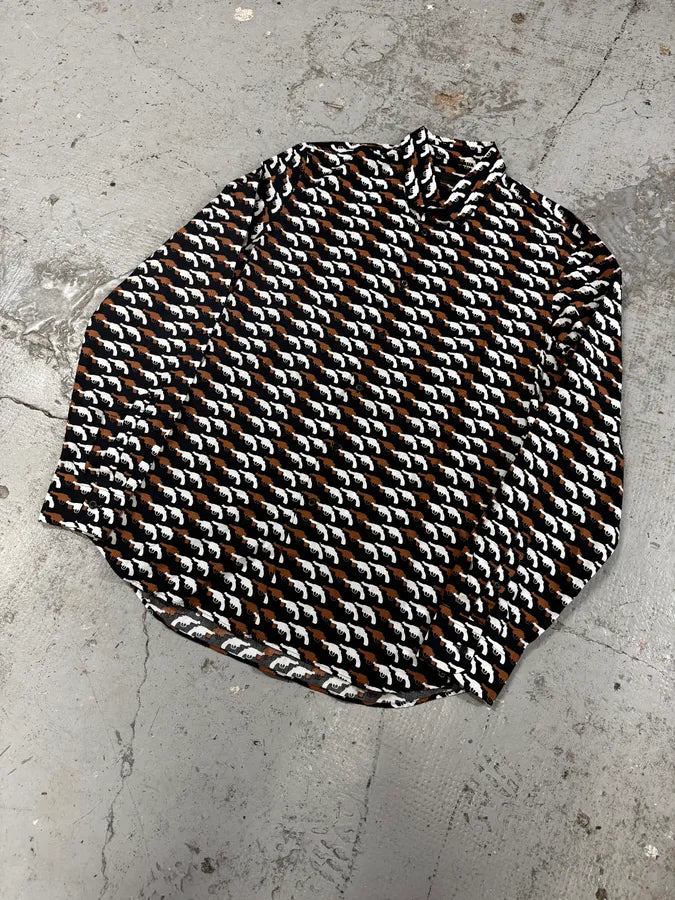 SS2012 Prada Multi Gun White & Brown Shirt YadWTge 2