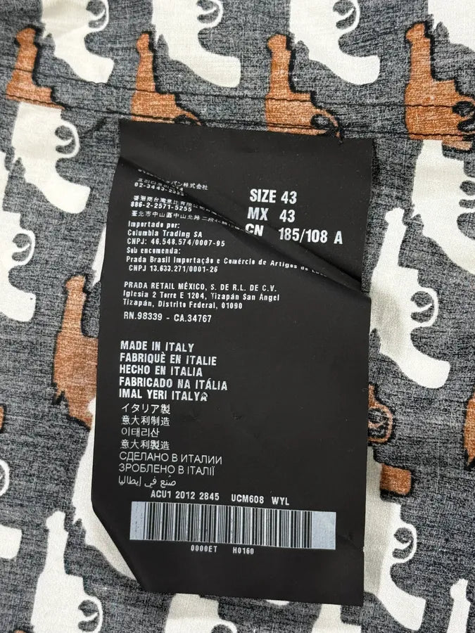 SS2012 Prada Multi Gun White & Brown Shirt YadWTge 9