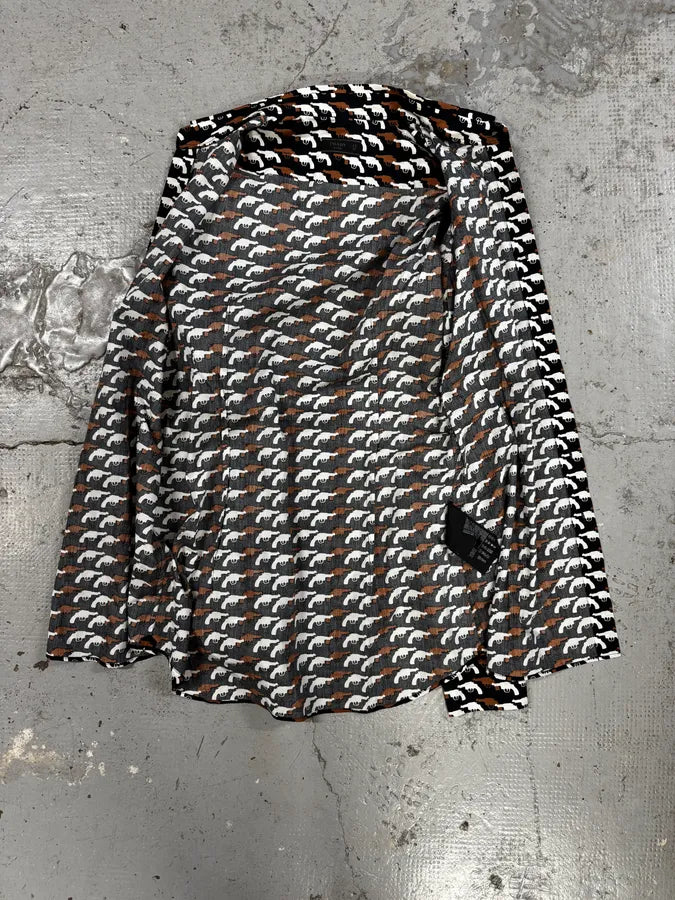 SS2012 Prada Multi Gun White & Brown Shirt YadWTge 6