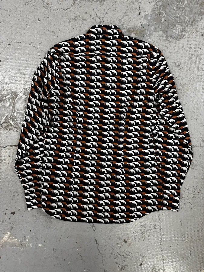 SS2012 Prada Multi Gun White & Brown Shirt YadWTge 3