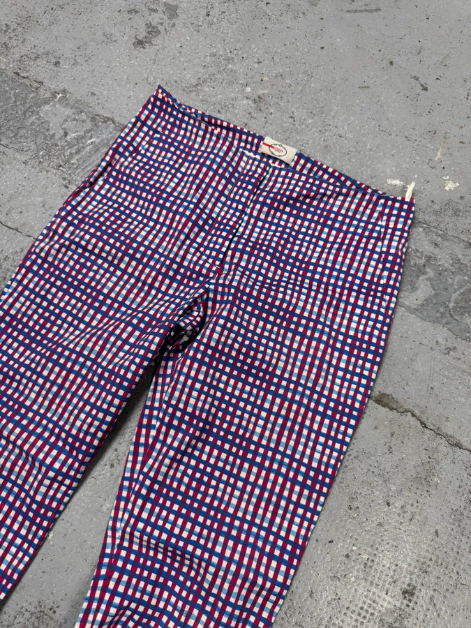 SS2012 Prada Red & Blue Checked Pants bzMoVOi 1