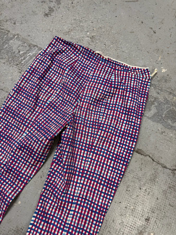 SS2012 Prada Red & Blue Checked Pants bzMoVOi 3