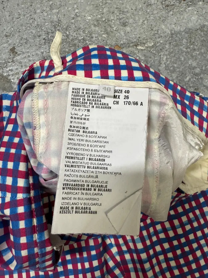 SS2012 Prada Red & Blue Checked Pants bzMoVOi 5