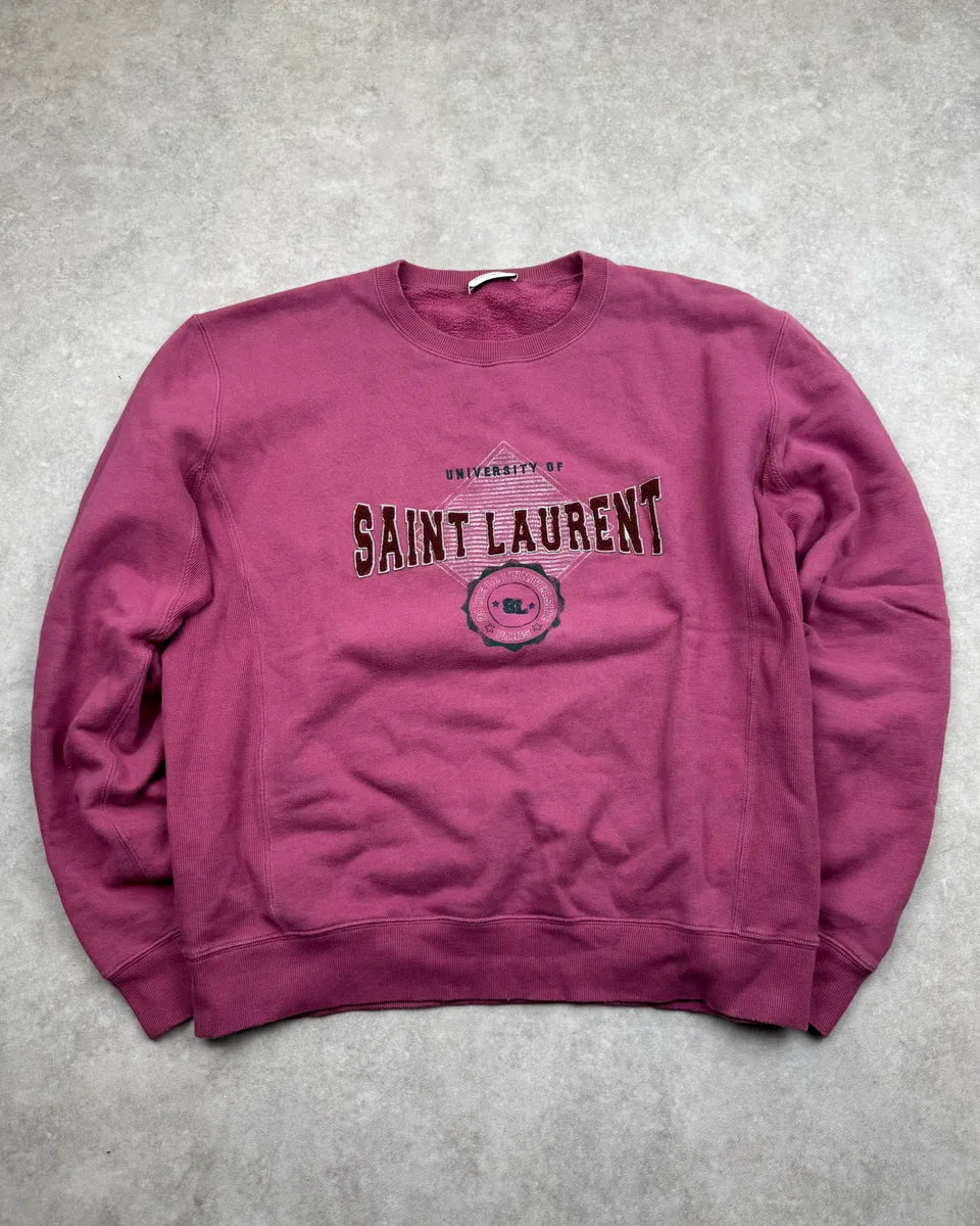 AW2021 Saint Laurent Mauve University Logo Sweater WSPNayh 3