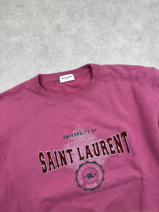 AW2021 Saint Laurent Mauve University Logo Sweater WSPNayh 4