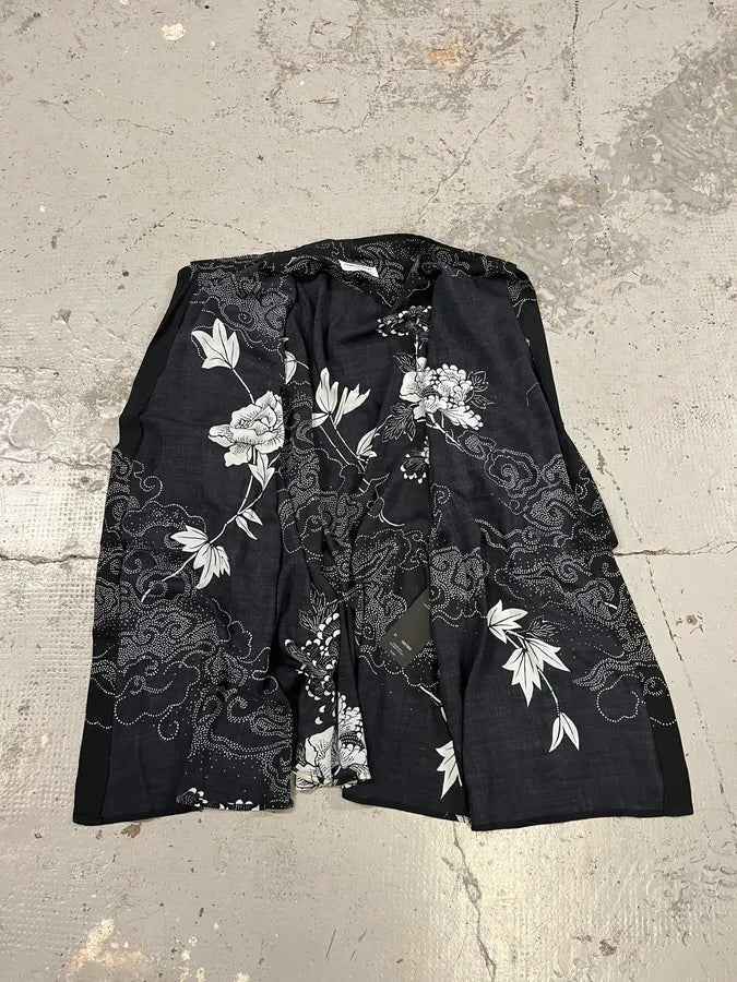 SS2012 Saint Laurent Flowers Asian Clouds Black Shirt smEsyAZ 6