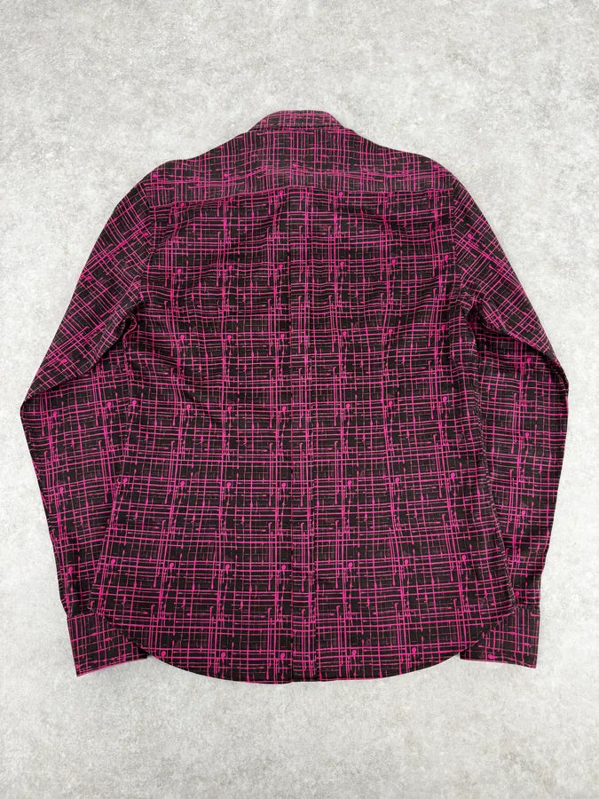 SS2012 Versace Black & Pink Abstract Checkered Shirt rFitjQV 3