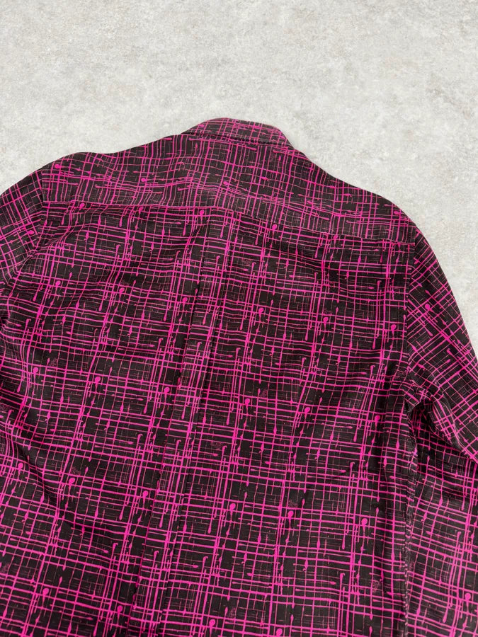 SS2012 Versace Black & Pink Abstract Checkered Shirt rFitjQV 5