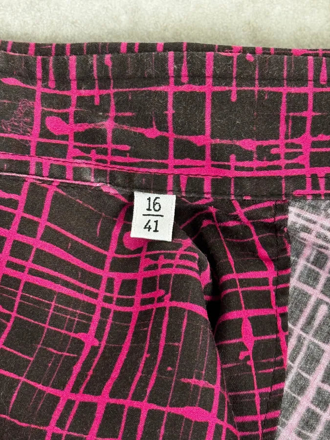 SS2012 Versace Black & Pink Abstract Checkered Shirt rFitjQV 10