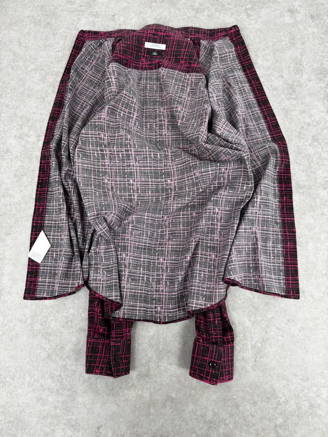 SS2012 Versace Black & Pink Abstract Checkered Shirt rFitjQV 6