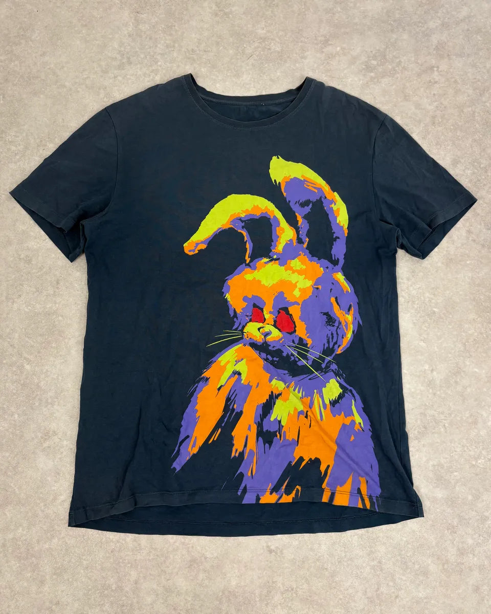 SS2013 Alexander McQueen Navy Multicolor Angry Rabbit T-Shirt PyfRkie 0