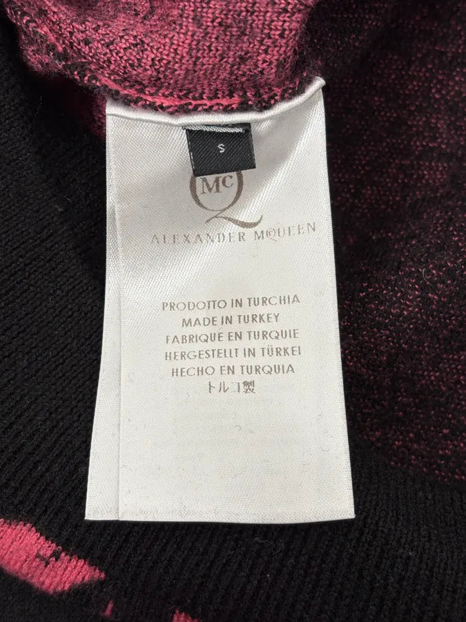 SS2013 Alexander McQueen Pink Eagle Black Sweater mHZNsuF 7