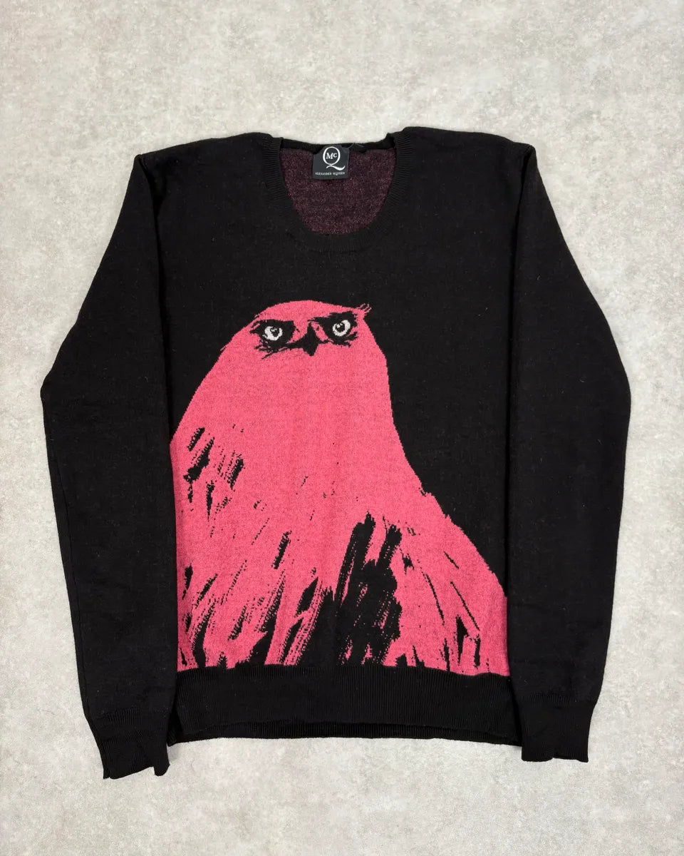 SS2013 Alexander McQueen Pink Eagle Black Sweater mHZNsuF 0