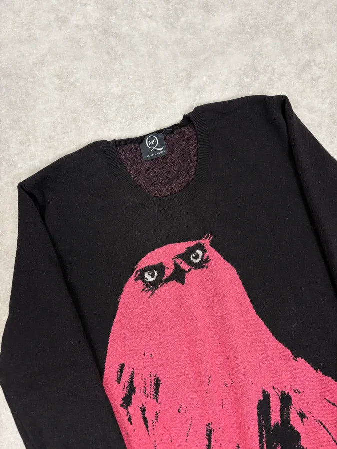 SS2013 Alexander McQueen Pink Eagle Black Sweater mHZNsuF 4