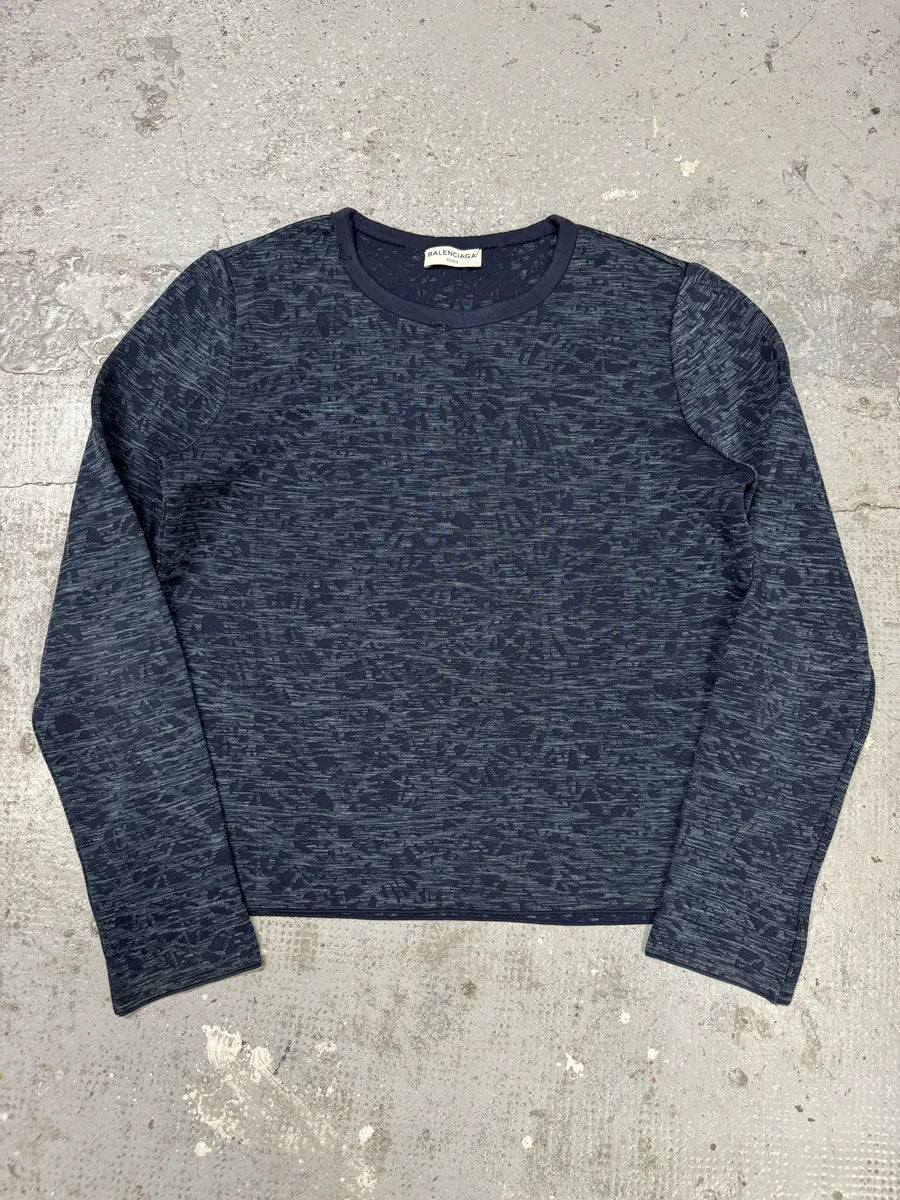 SS2013 Balenciaga Navy Textured Sweater by Nicolas Ghesquiere (S) VVcEPsk 2