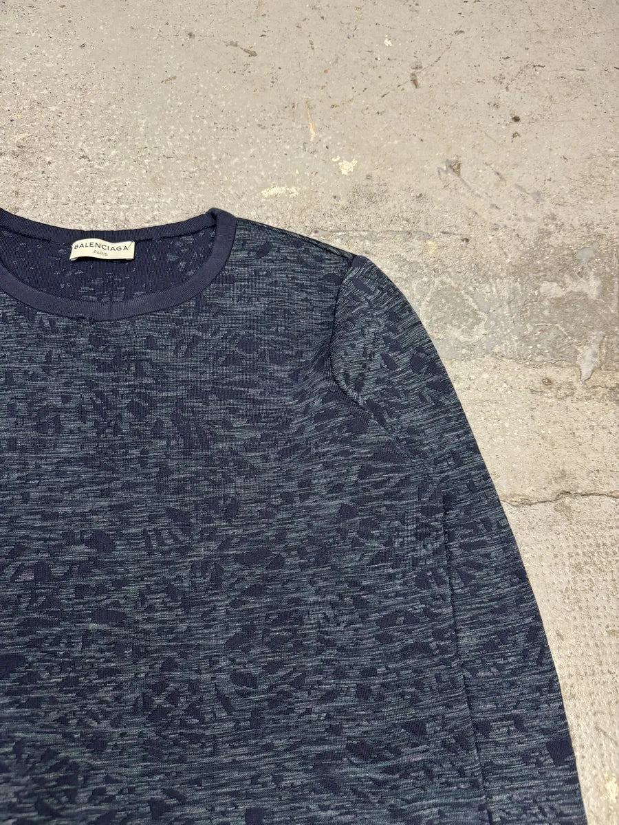 SS2013 Balenciaga Navy Textured Sweater by Nicolas Ghesquiere (S) VVcEPsk 9