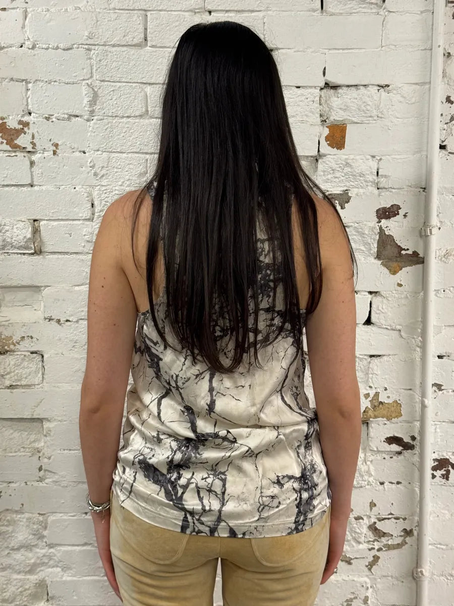 SS2013 Balenciaga Silk Marble White Tank Top rLKBZXq 2