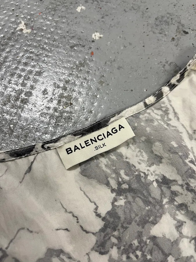 SS2013 Balenciaga Silk Marble White Tank Top rLKBZXq 7
