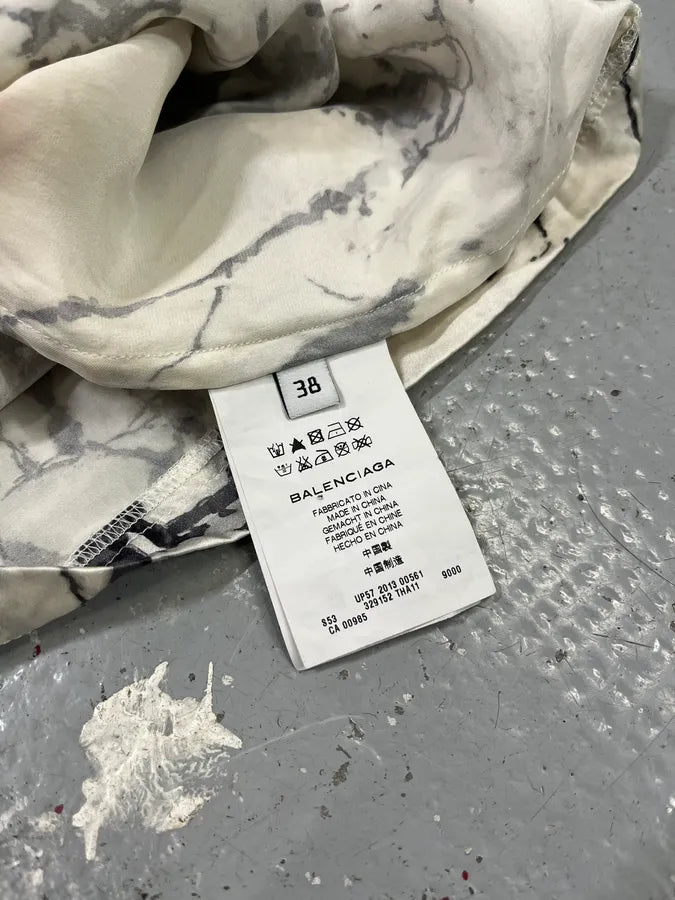 SS2013 Balenciaga Silk Marble White Tank Top rLKBZXq 8