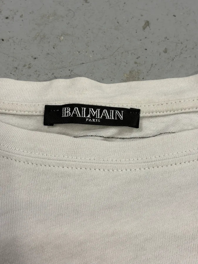 SS2013 Balmain Parrot White T-Shirt UMhzfbz 5
