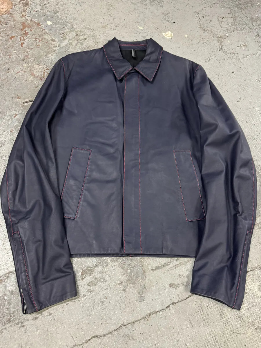 SS2013 Dior Navy Kangaroo Leather Premium Jacket by Kris Van Assche xyQPVCk 0