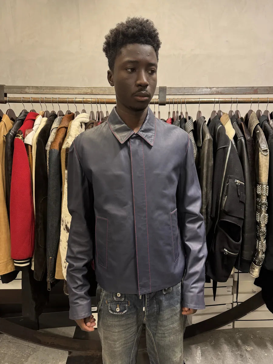 SS2013 Dior Navy Kangaroo Leather Premium Jacket by Kris Van Assche xyQPVCk 1