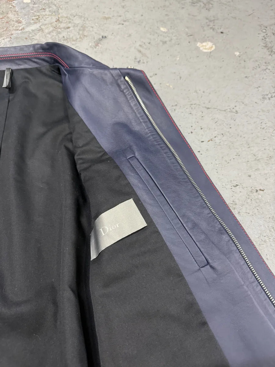 SS2013 Dior Navy Kangaroo Leather Premium Jacket by Kris Van Assche xyQPVCk 10