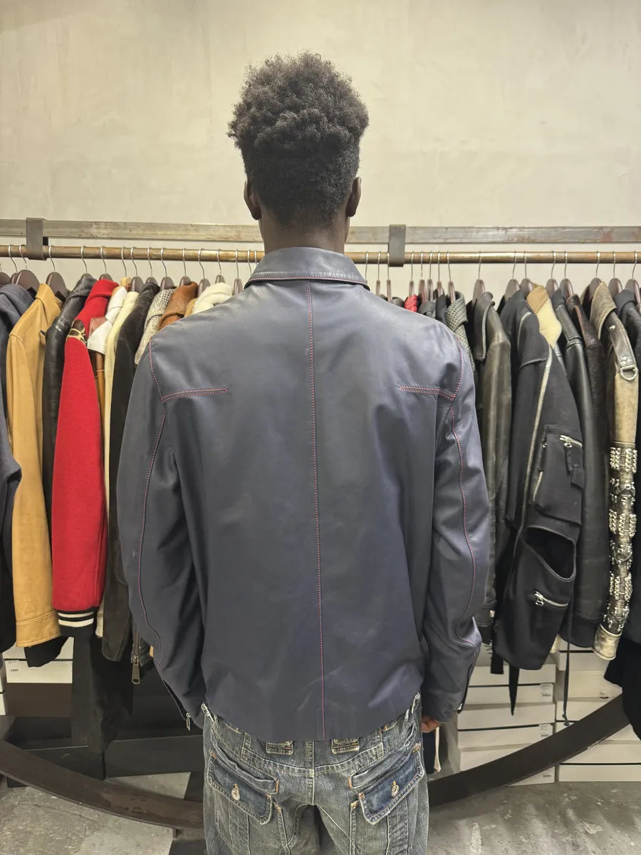 SS2013 Dior Navy Kangaroo Leather Premium Jacket by Kris Van Assche xyQPVCk 2